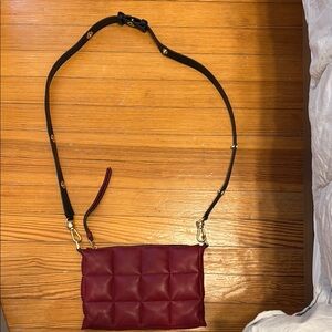 ALLSAINTS Red Quilted Leather ‘Eve’ Crossbody Bag
